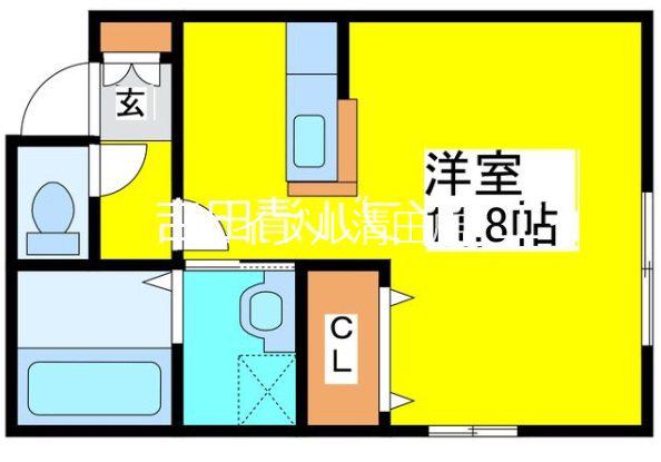 フォレスタ広葉町N(1K/2階)の間取り写真