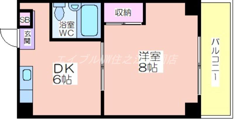 ラ・フォーレ苅田(1DK/5階)の間取り写真
