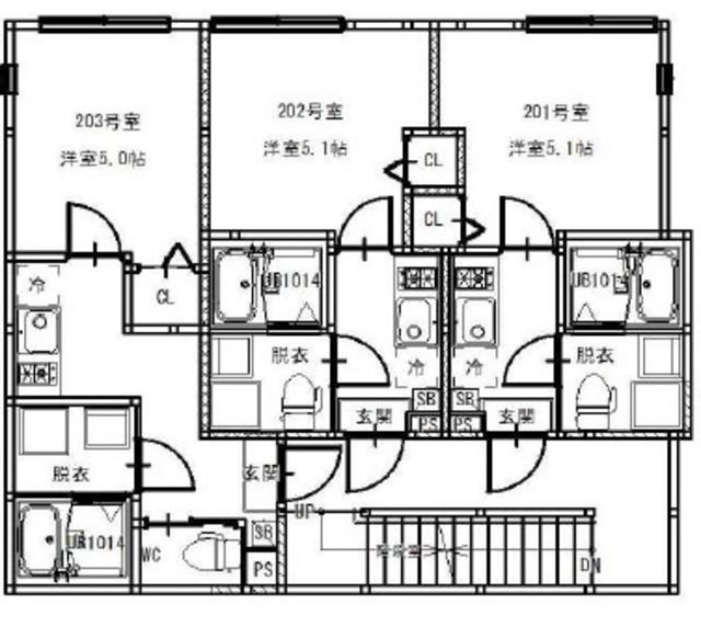 ZENITH 平井(1K/2階)の間取り写真