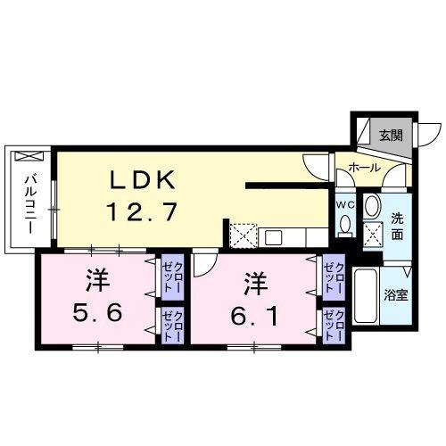グラーツィア(2LDK/1階)の間取り写真