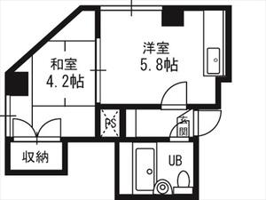 メゾン札幌N26W5(1DK/2階)の間取り写真