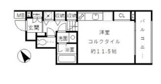 COLLINE白銀 コリーヌ白銀(ワンルーム/3階)の間取り写真