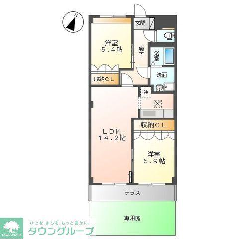 レジーナ(2LDK/1階)の間取り写真