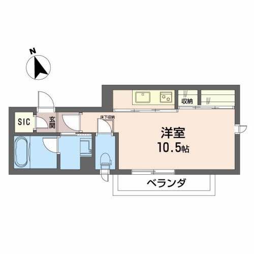 クラーション山河(ワンルーム/1階)の間取り写真