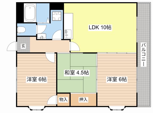 アパートメント178(3LDK/2階)の間取り写真