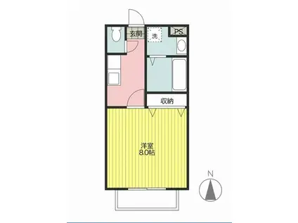 ステーションハイツ(1K/1階)の間取り写真