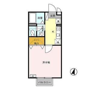ヴィレッジタカミドー A棟(1K/2階)の間取り写真