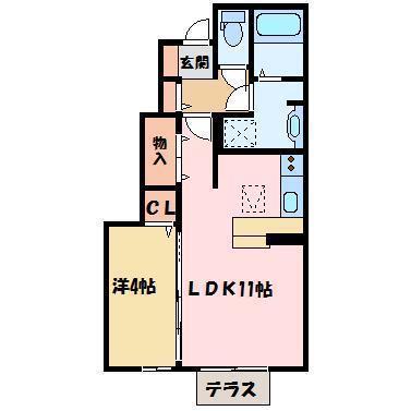 レトワール(1LDK/1階)の間取り写真