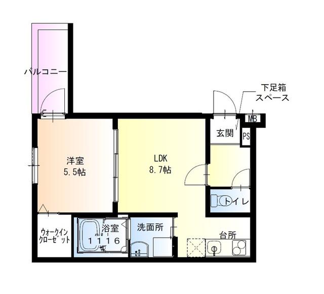 フジパレス西湊III番館(1LDK/2階)の間取り写真