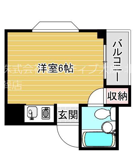 アクティブハイム(ワンルーム/2階)の間取り写真