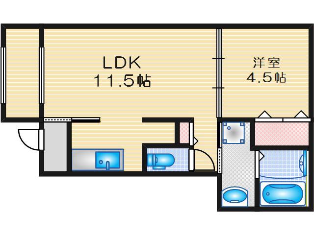 サンシャイン(1LDK/1階)の間取り写真