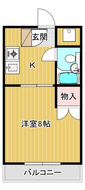 レジデンス曳馬III(1K/1階)の間取り写真