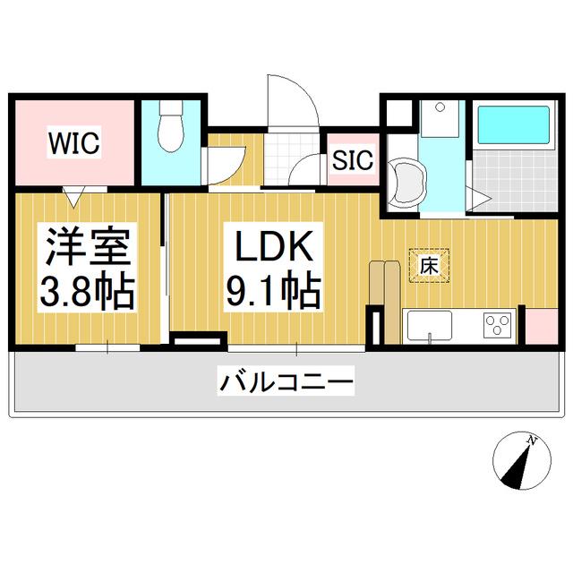 ミニョンサンクチノ(1LDK/1階)の間取り写真