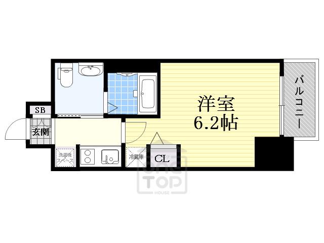 エステムコート難波Ⅳアトリ(1K/5階)の間取り写真