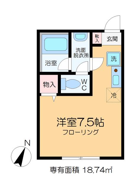 エピソード金町(ワンルーム/1階)の間取り写真