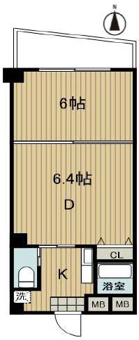 アルファ西天満(1DK/4階)の間取り写真