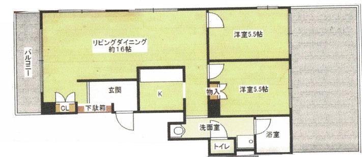 ルーチェ篠原北町(2LDK/5階)の間取り写真