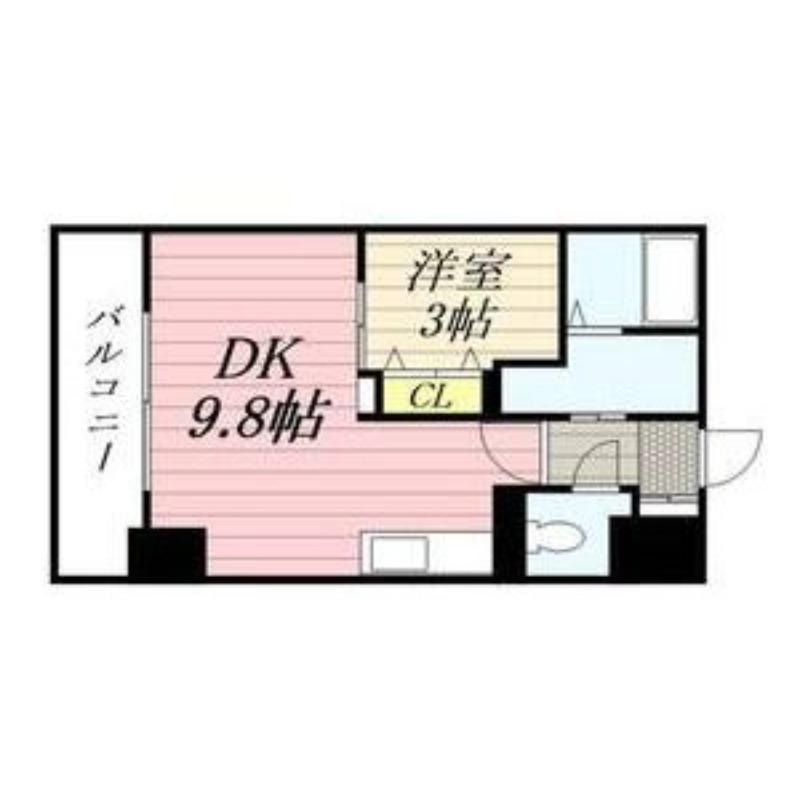 HF東札幌レジデンス(1LDK/3階)の間取り写真