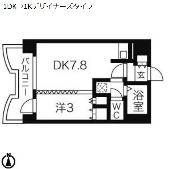 札幌ビオス館(1K/11階)の間取り写真