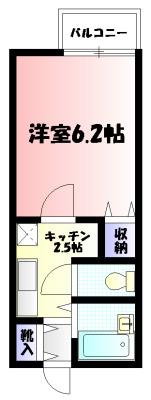コースト辻堂(1K/2階)の間取り写真