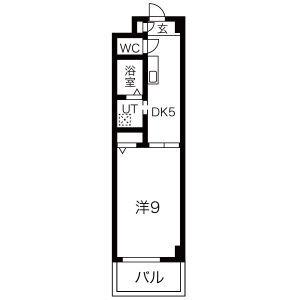 ルミエール(1K/1階)の間取り写真