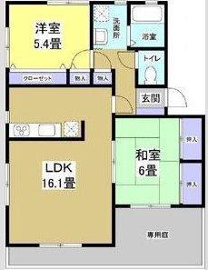 メゾンショコラ(2LDK/1階)の間取り写真