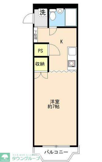 メゾンビヤンカ(1K/2階)の間取り写真