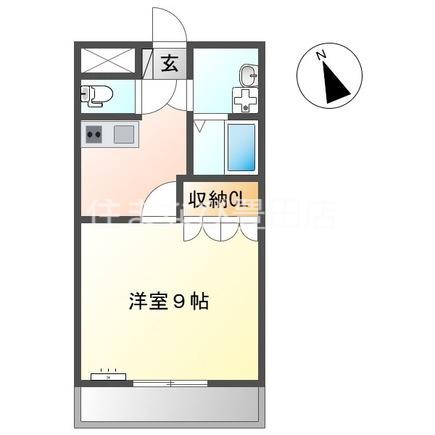 アヴェニール(1K/2階)の間取り写真