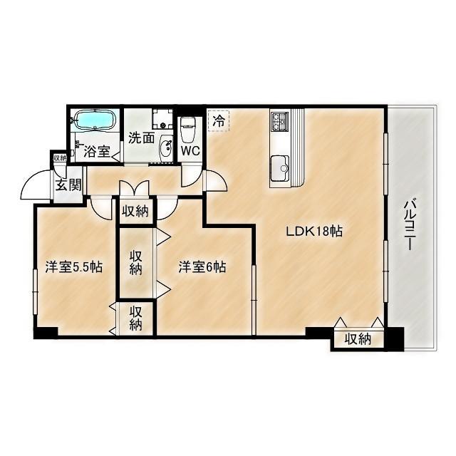 ISM大阪城公園(2LDK/9階)の間取り写真
