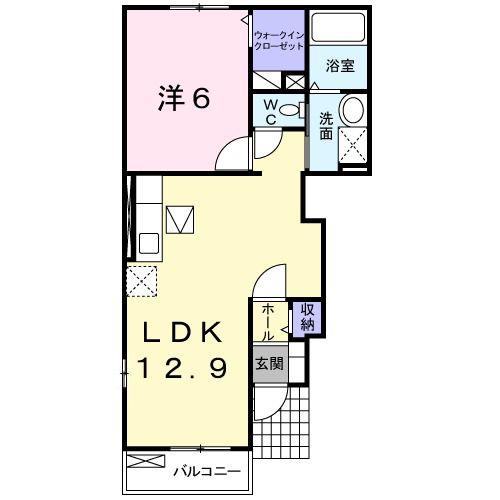 アンジュ アクティフ(1LDK/1階)の間取り写真