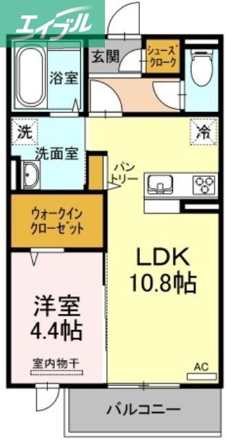 メゾンドソレイユ(1LDK/2階)の間取り写真