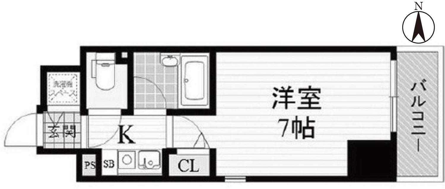 パラシオ南森町(1K/3階)の間取り写真