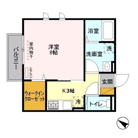 ラルゴ新浦安(1K/2階)の間取り写真