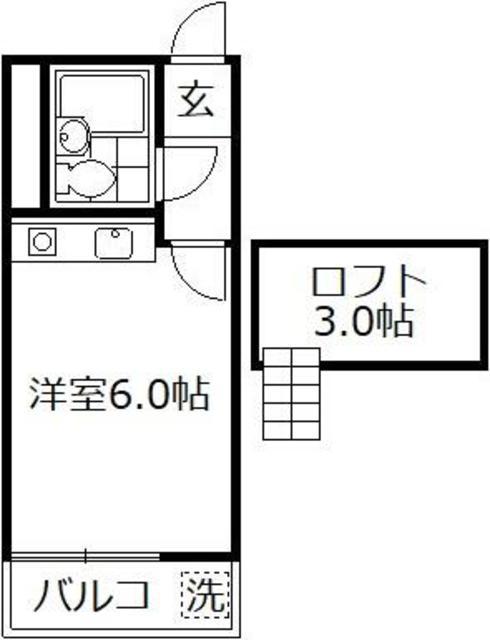 アスペックワン(ワンルーム/1階)の間取り写真