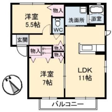 CHOW HOUSE(2LDK/2階)の間取り写真