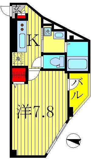 サンパレスM(1K/3階)の間取り写真