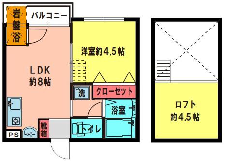 メゾンDEソレイユ(1LDK/2階)の間取り写真