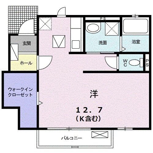 ラ ルーチェ A(ワンルーム/1階)の間取り写真
