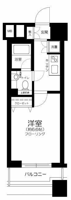 ファーストリアルタワー新宿(1K/15階)の間取り写真