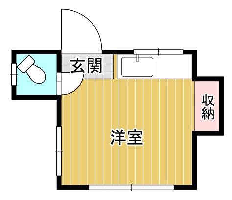 ホワイトフラッツ(ワンルーム/2階)の間取り写真