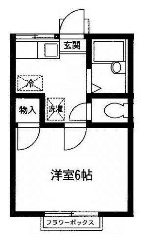 アルス旭ヶ丘(1K/2階)の間取り写真