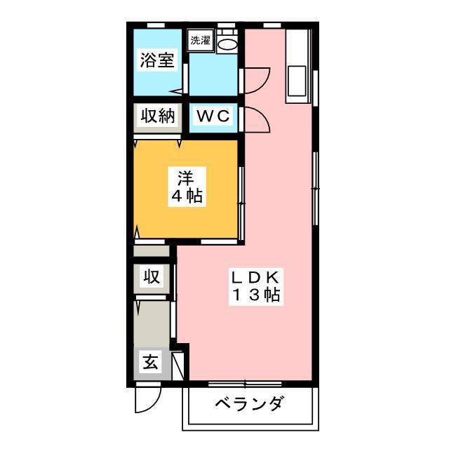 ジェレミースクウェアII(1LDK/1階)の間取り写真