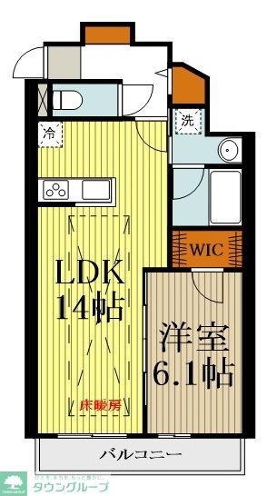 ラグゼナ八王子南町(1LDK/12階)の間取り写真
