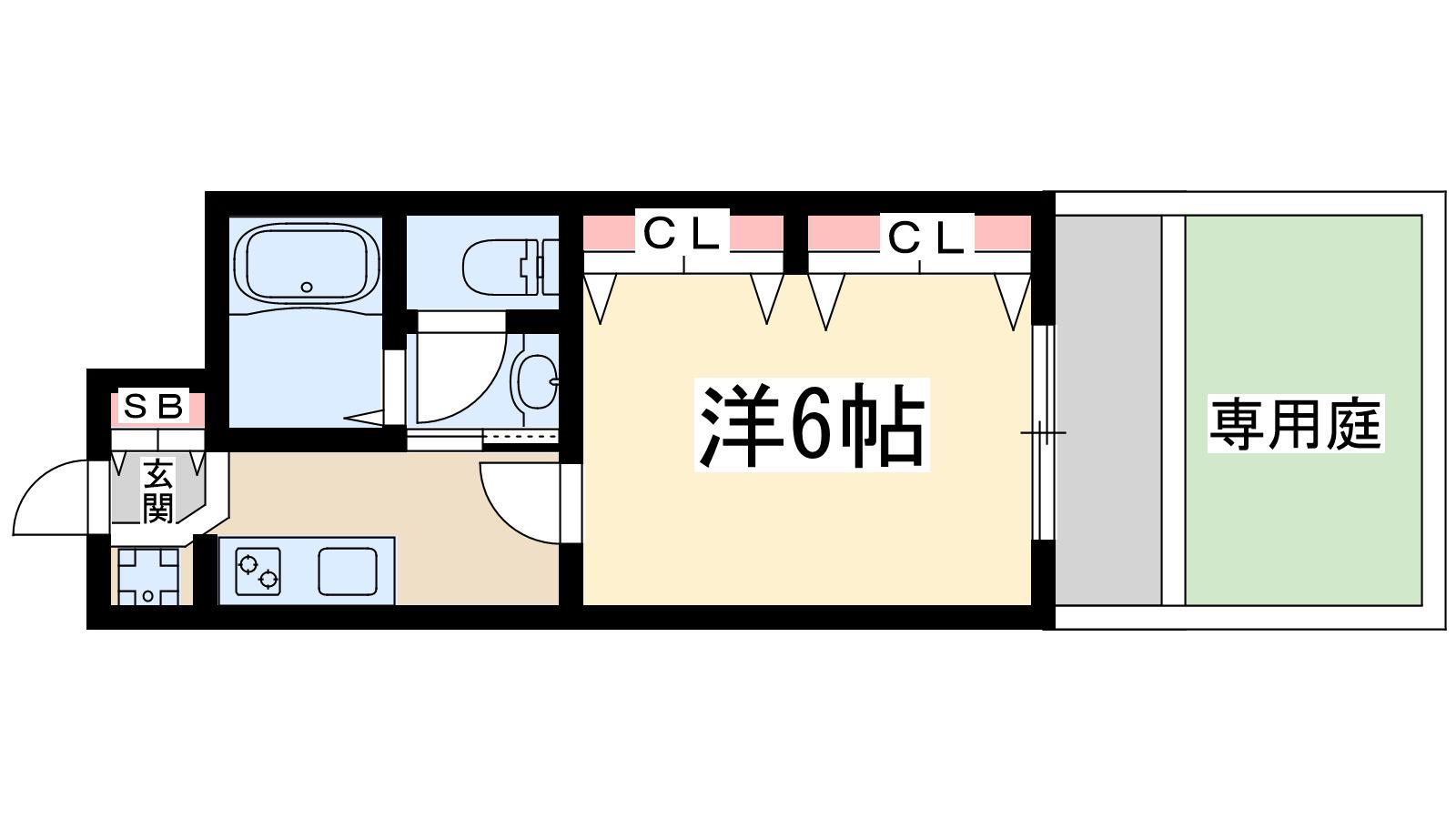 サンフラッツ新大阪別館(1K/1階)の間取り写真