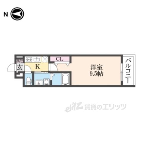ガルデニア 2(1K/3階)の間取り写真