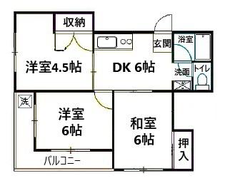 メゾン吉田(3DK/2階)の間取り写真