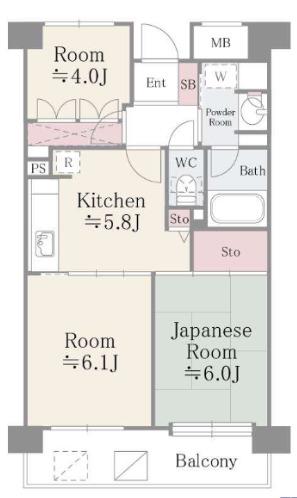 フレスコ川崎(3K/8階)の間取り写真