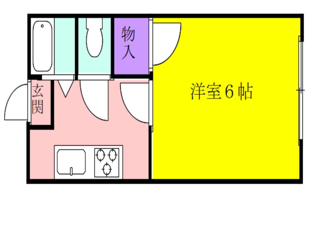 コーポ八坂野(1DK/2階)の間取り写真