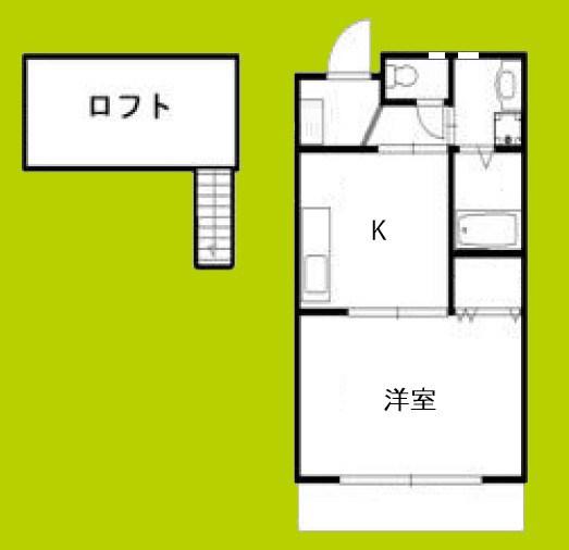 コンフォート(1DK/2階)の間取り写真