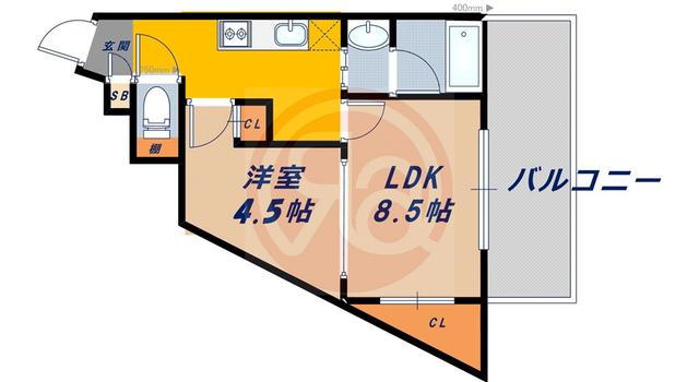 BLDK THEATER(1LDK/4階)の間取り写真